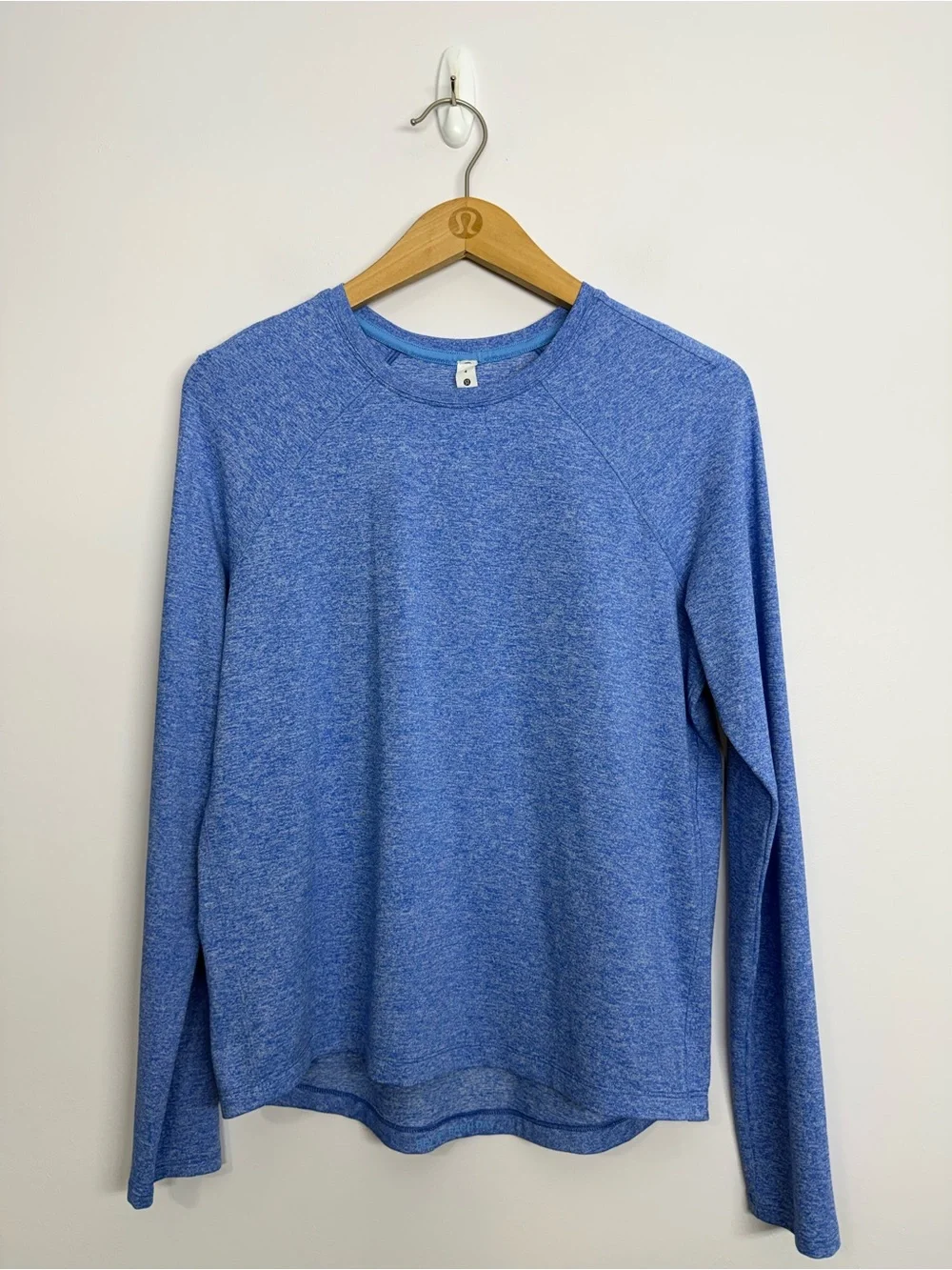 Lululemon License to Train Classic-Fit Long-Sleeve Shirt Heathered Blue Sz 4